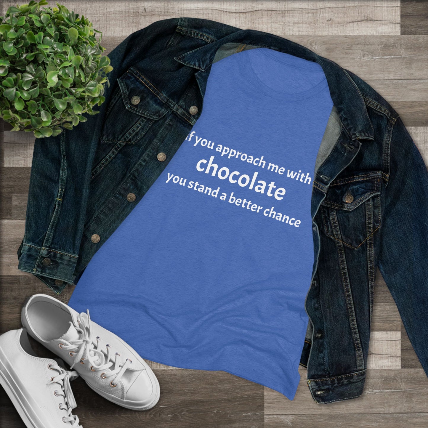 Approach with Chocolate Triblend Slim Fit Softest Tee- white font in multiple colors