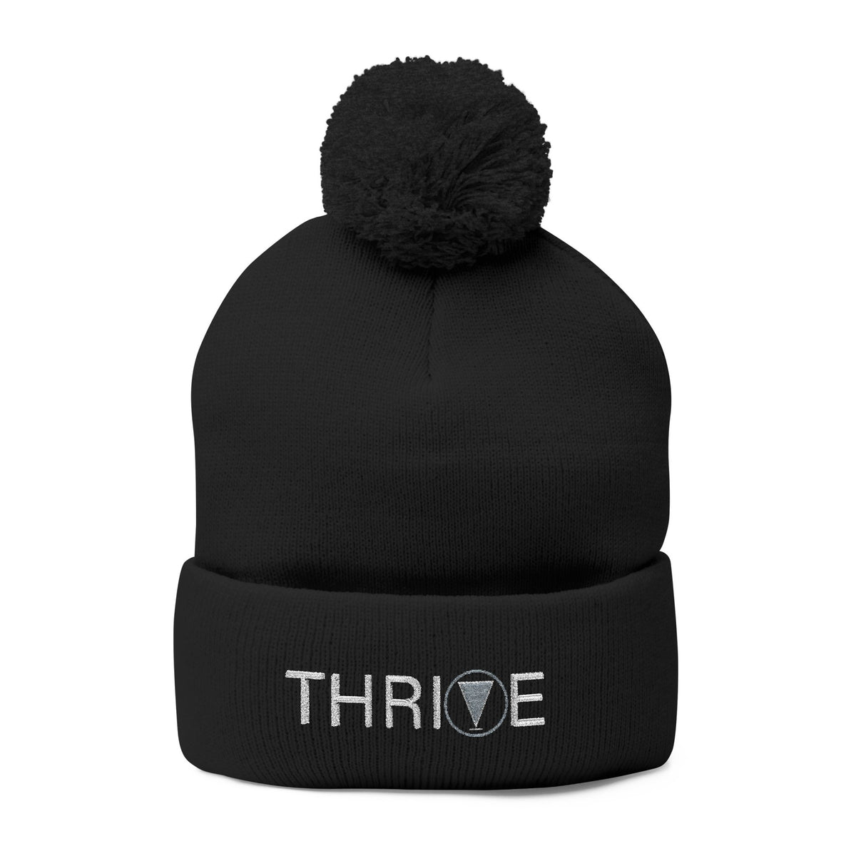 *Thrive Embroidered Pom-Pom Knit Cap in multiple colors