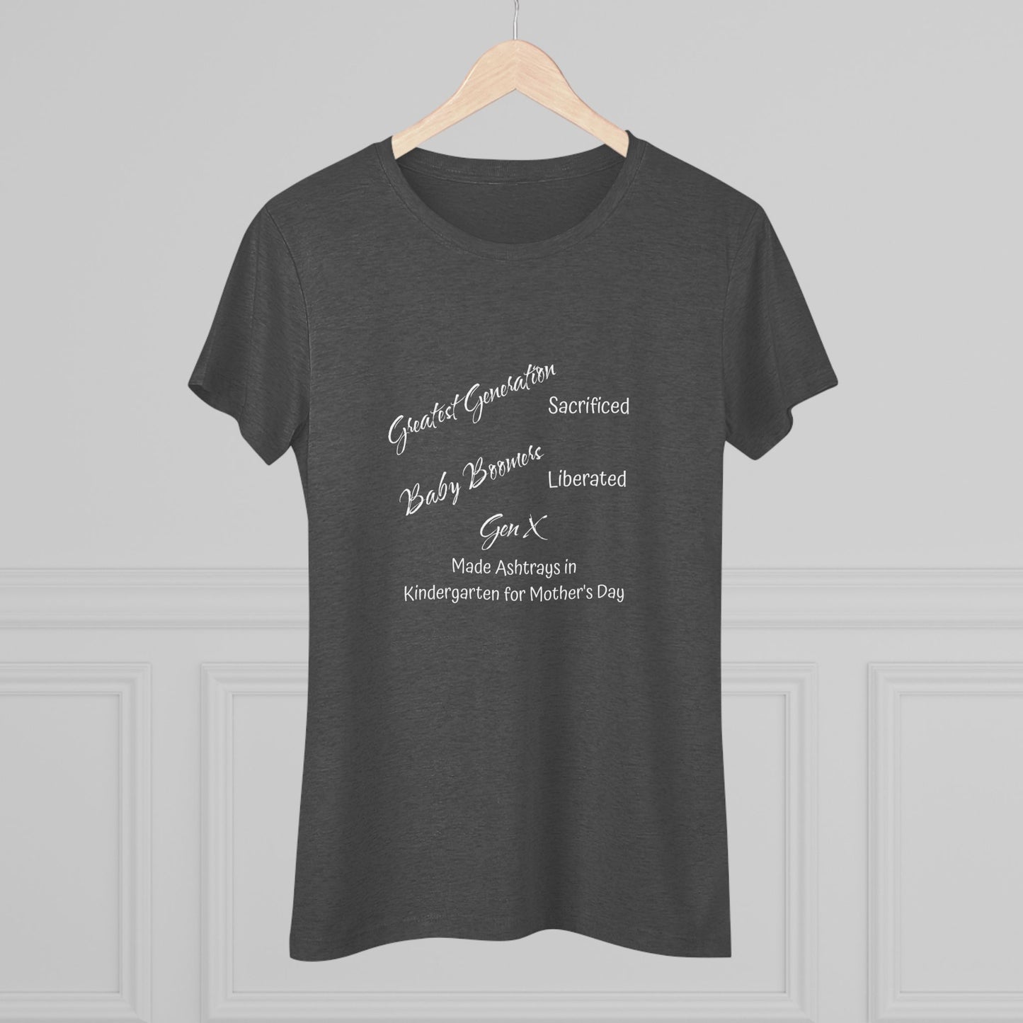 Gen X Ashtrays NL Tee - white font in multiple colors