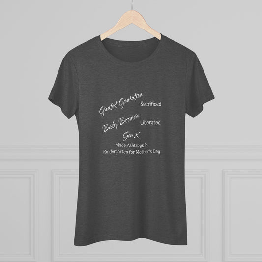 Gen X Ashtrays NL Tee - white font in multiple colors