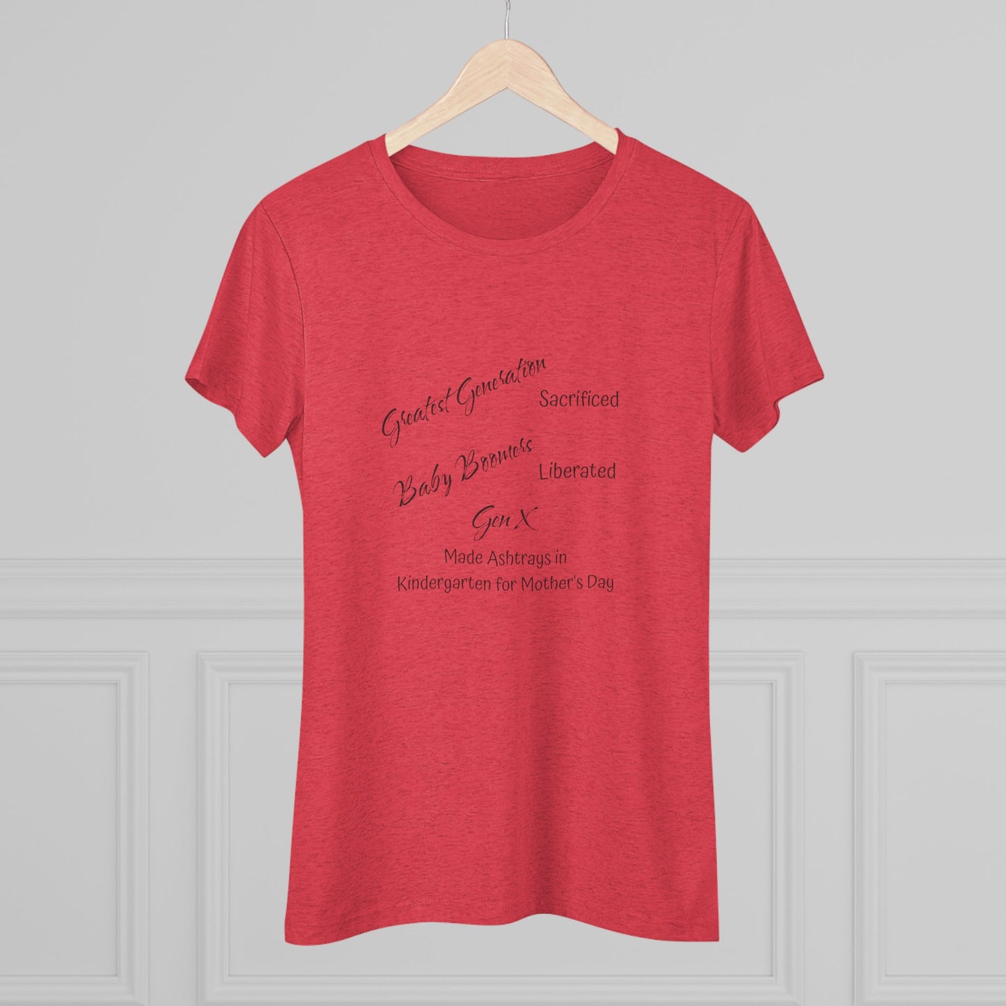 Gen X Ashtrays Triblend Slim Fit Softest Tee - black font in multiple colors