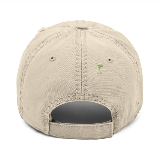 Margarita Mama Distressed Embroidered Cap - black font
