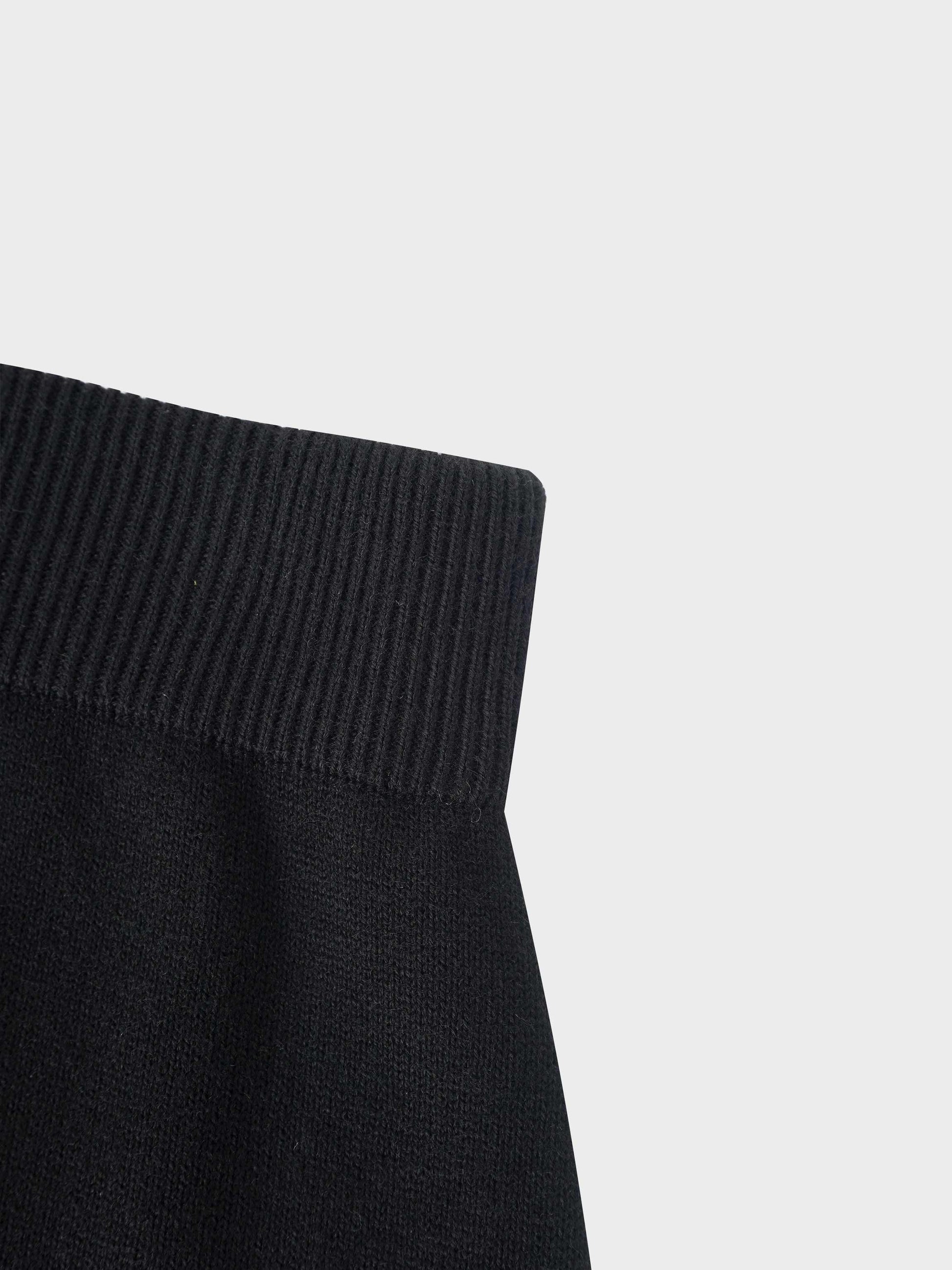 Side Zipper Straight Maxi Skirt-Black-2