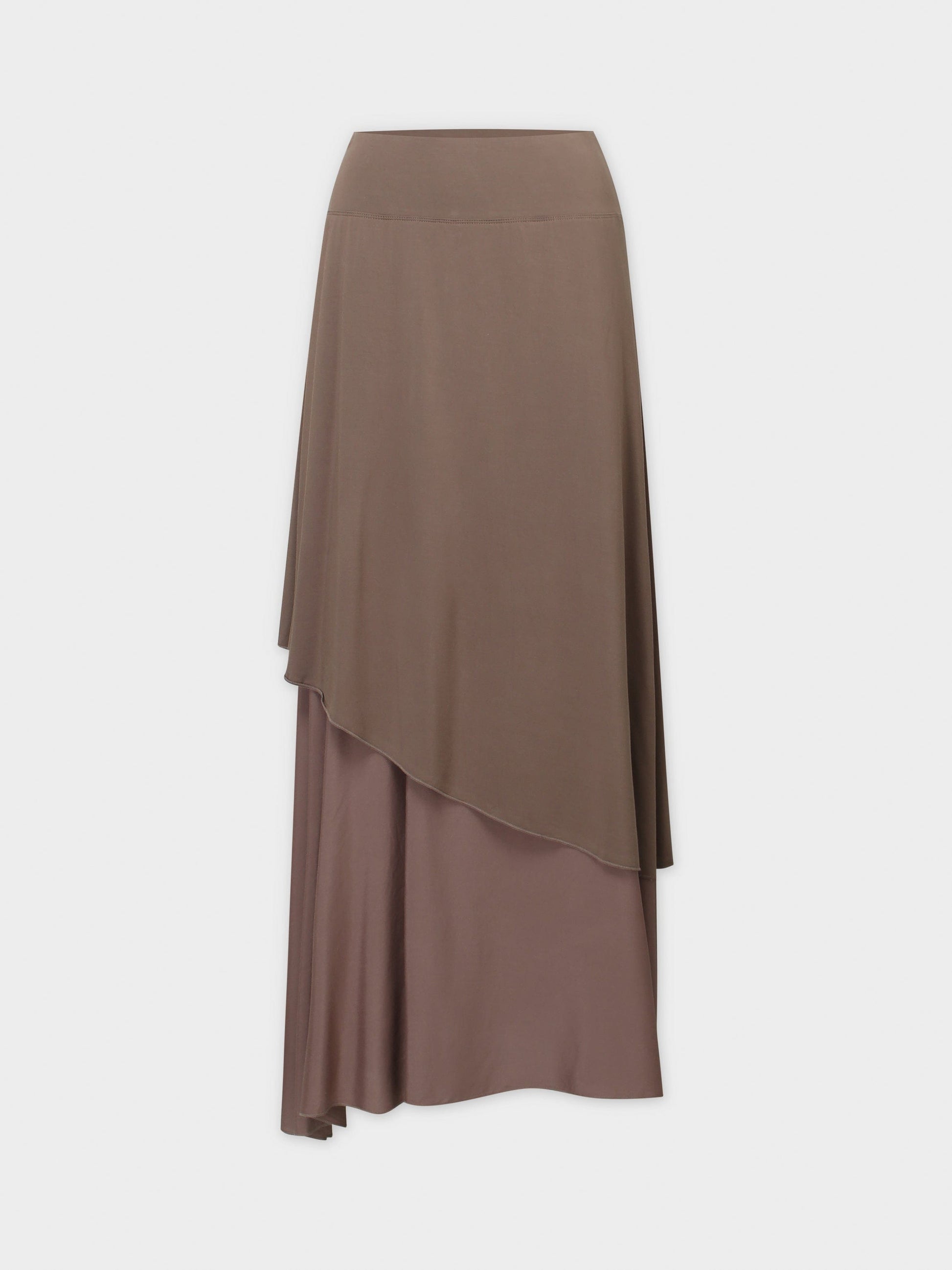 DOUBLE LAYER SKIRT-BROWN-0