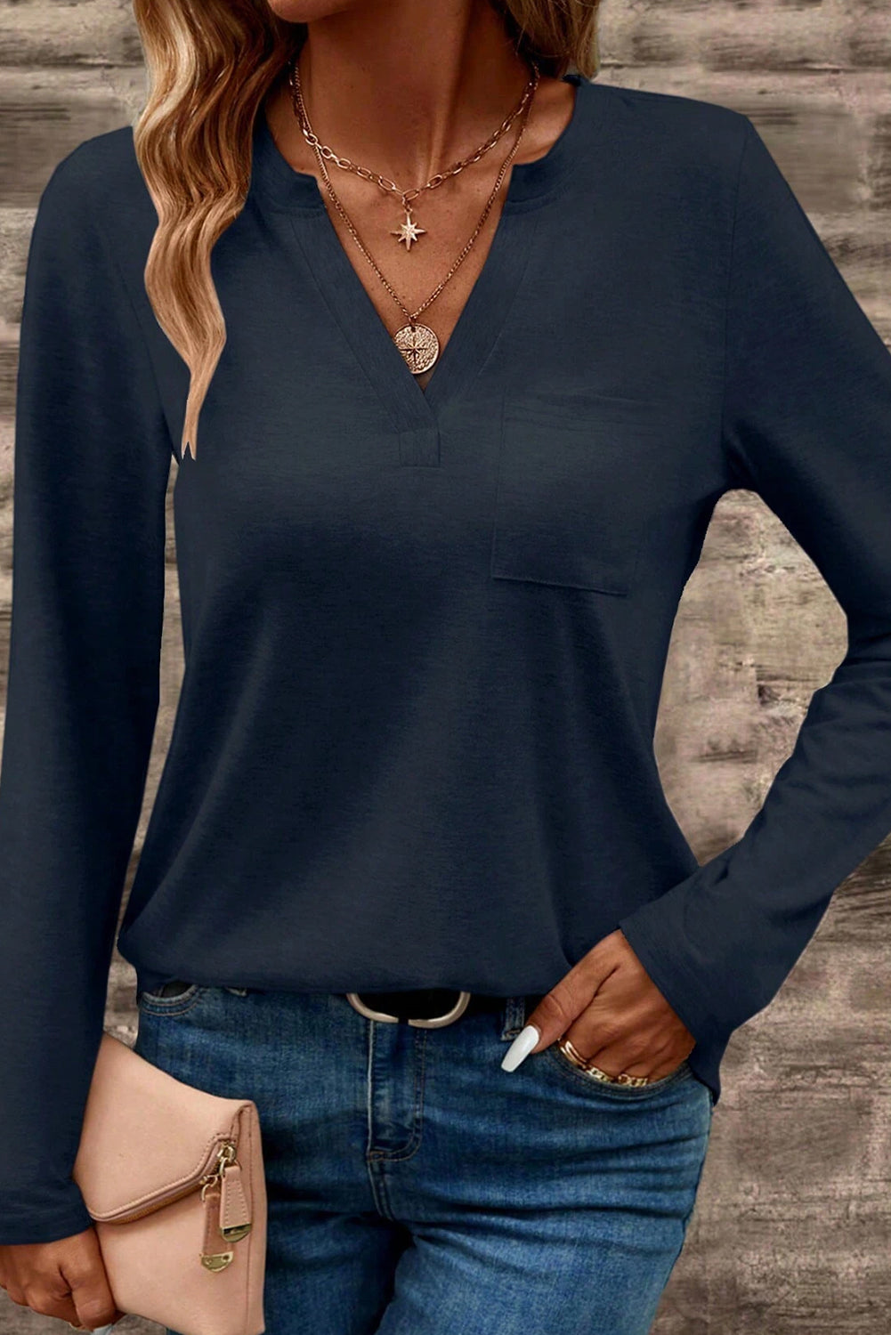 Notch V Neck Tee