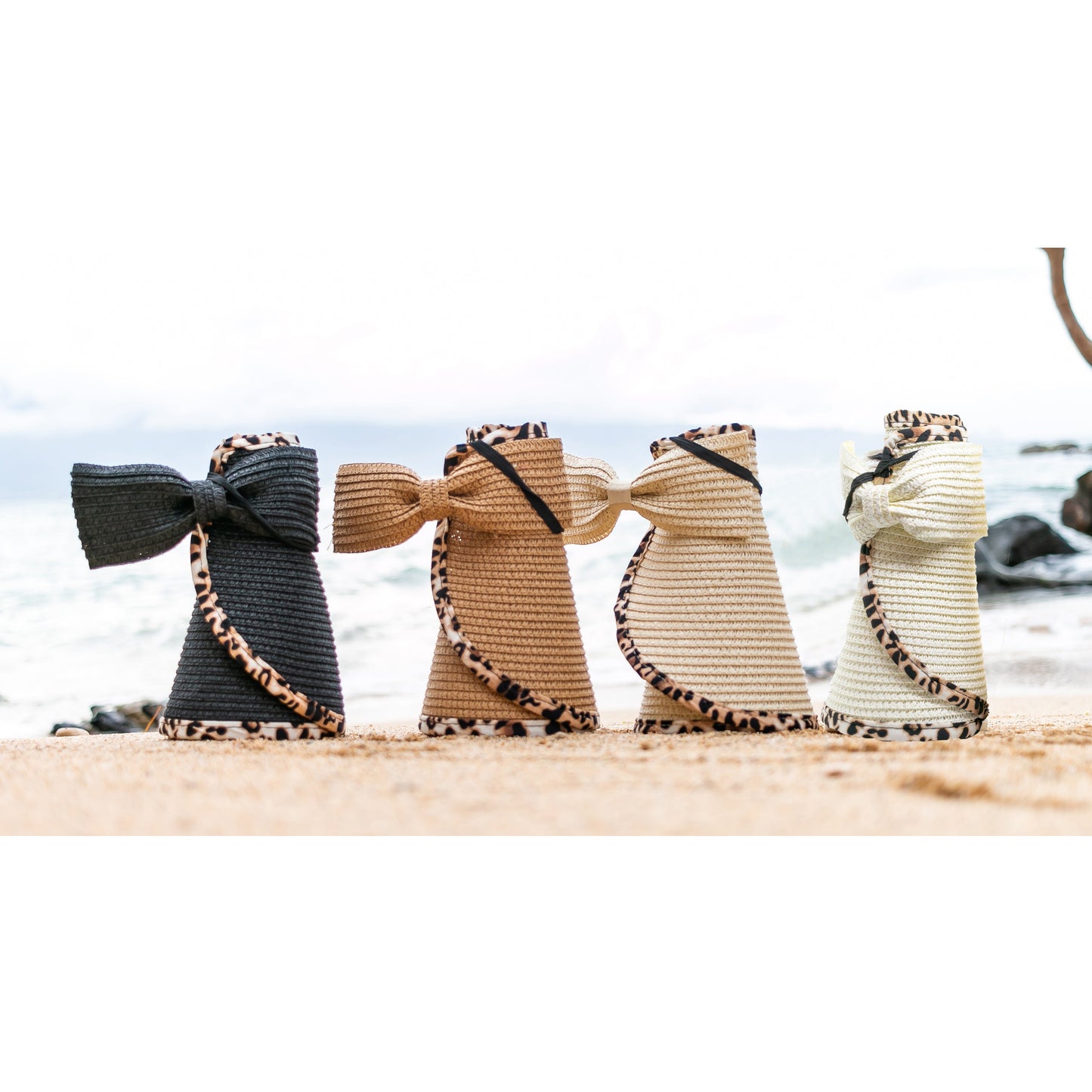 Foldable Leopard Trim Visors in multiple colors