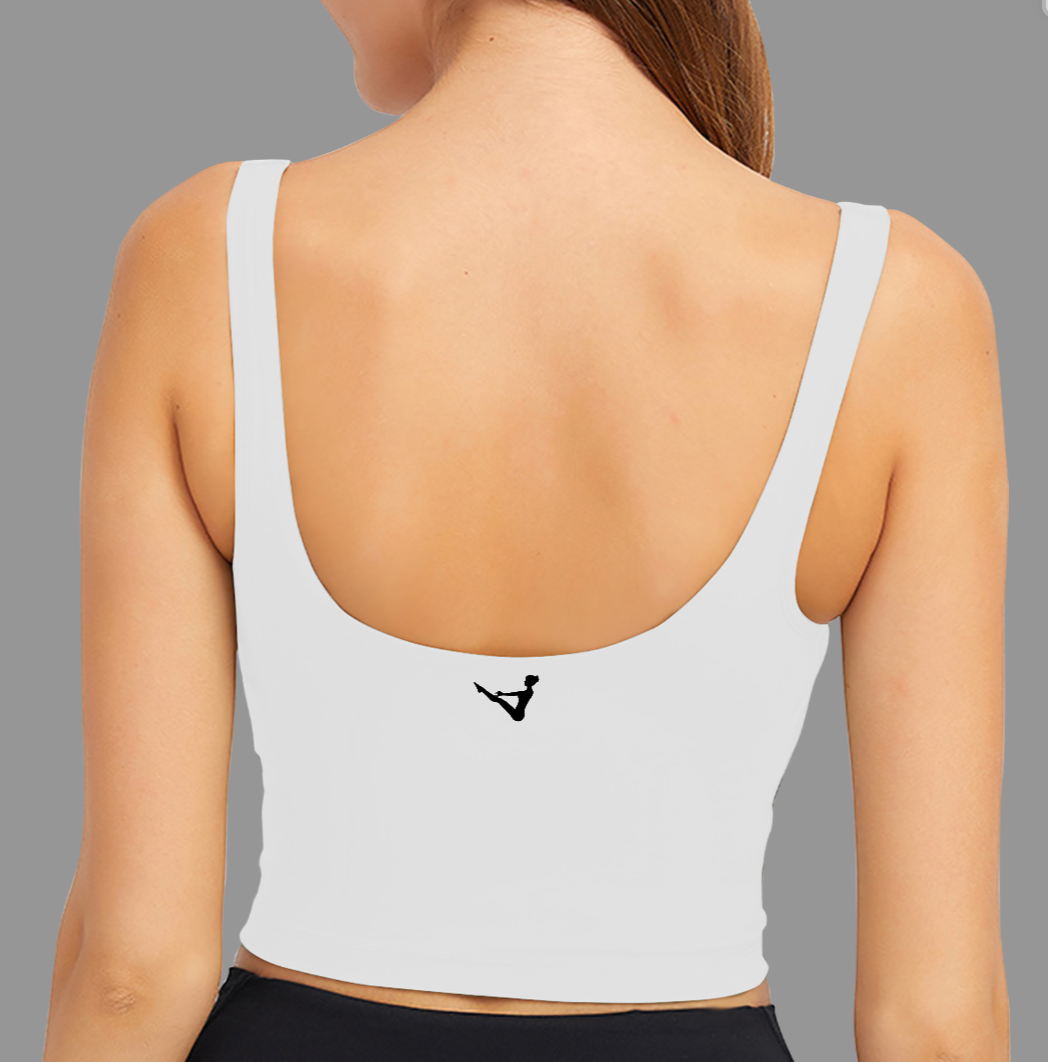 White Low Cut Sports Bra Top