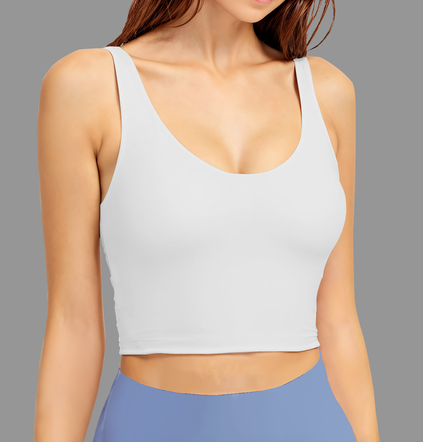 White Low Cut Sports Bra Top