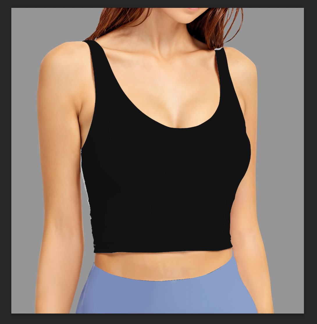 Black Low Cut Sports Bra Top