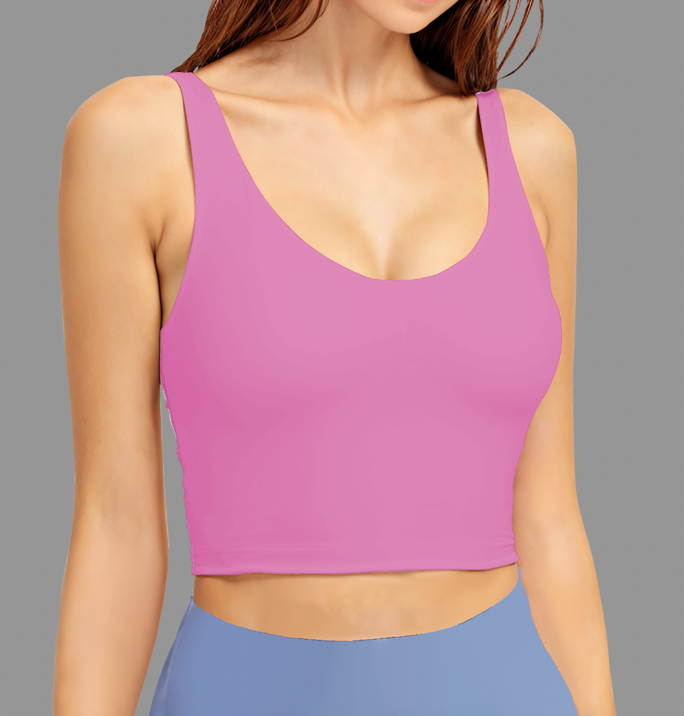 Pink Low Cut Sports Bra Top