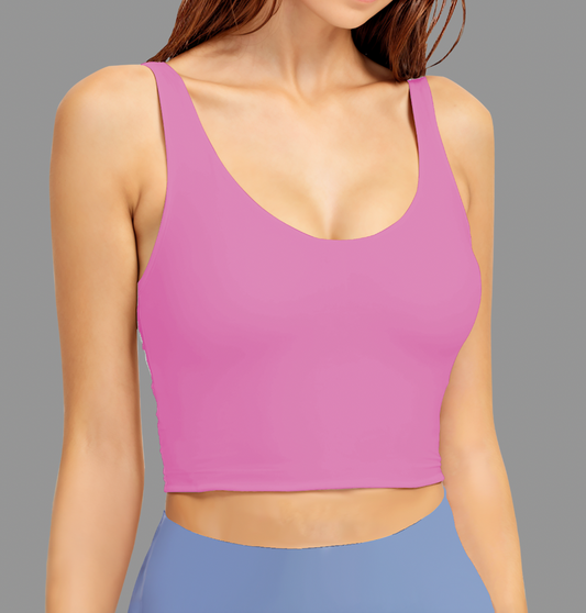 Pink Low Cut Sports Bra Top