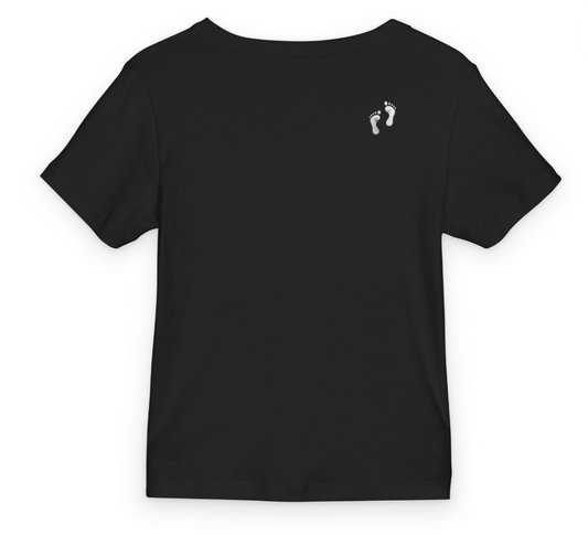 Feet in Straps AS Baby Tee - black font in multiple colors