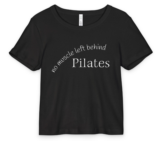No Muscle Left Behind AS Baby Tee - white font