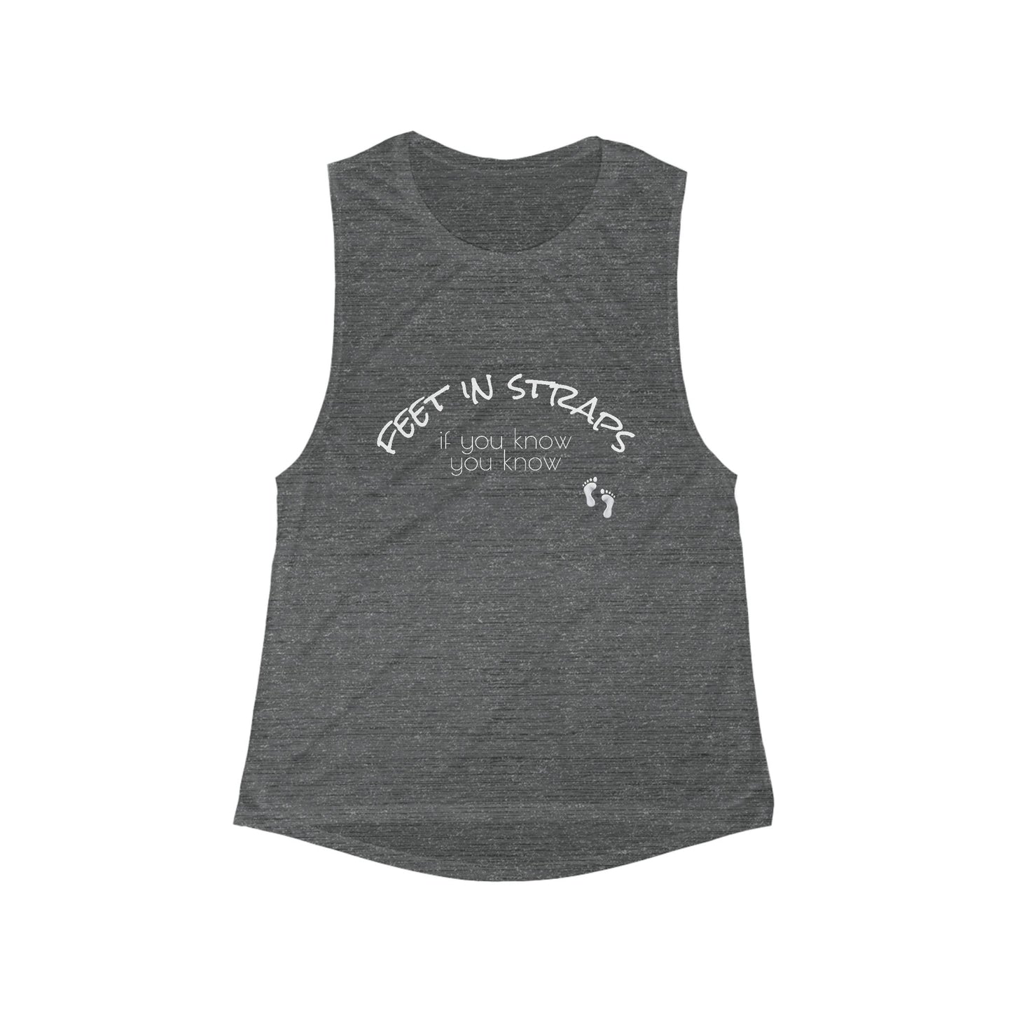 Feet in Straps BC Tank - white font in multiple colors