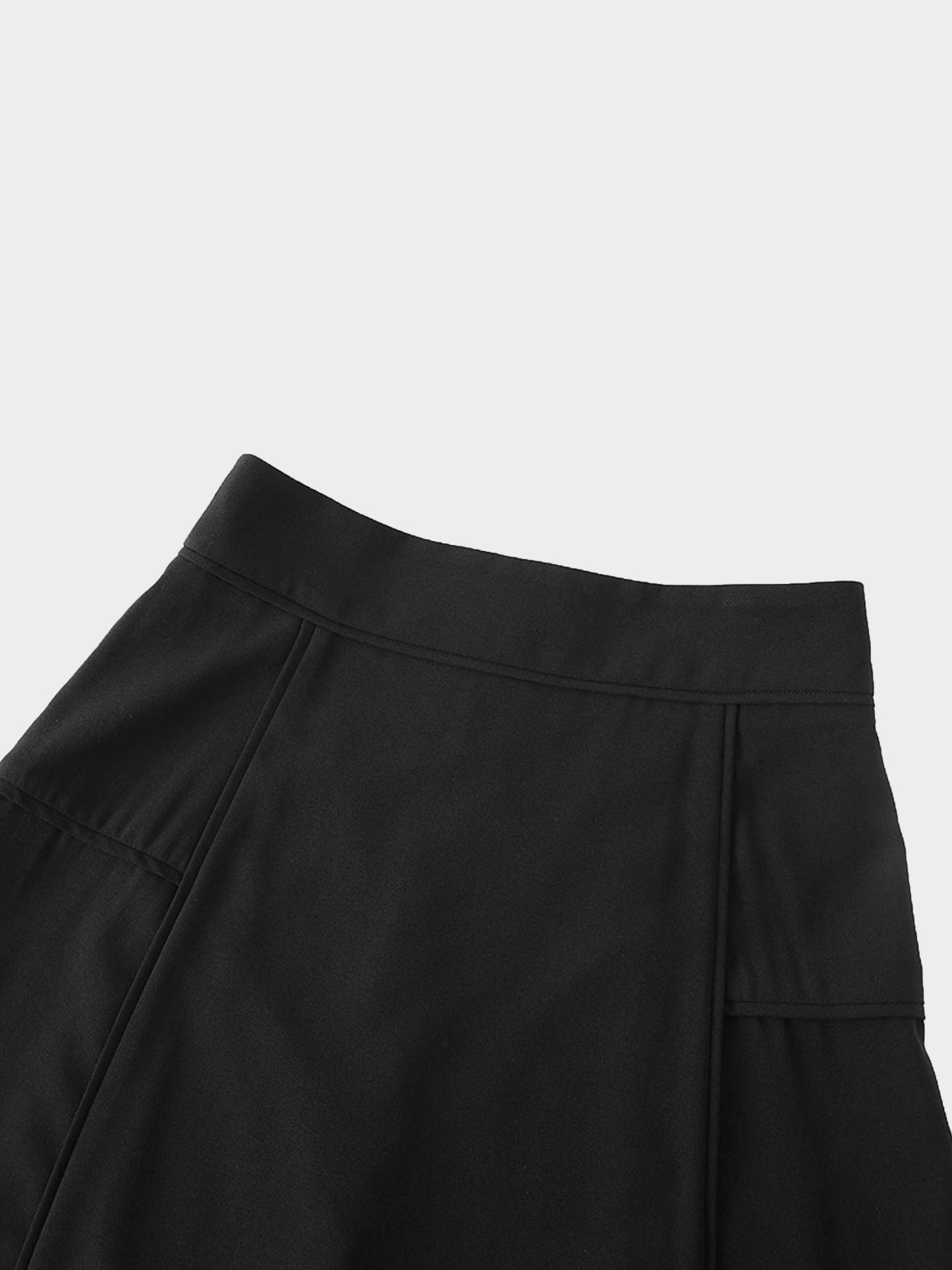 Bottom Flare Skirt-Black-2
