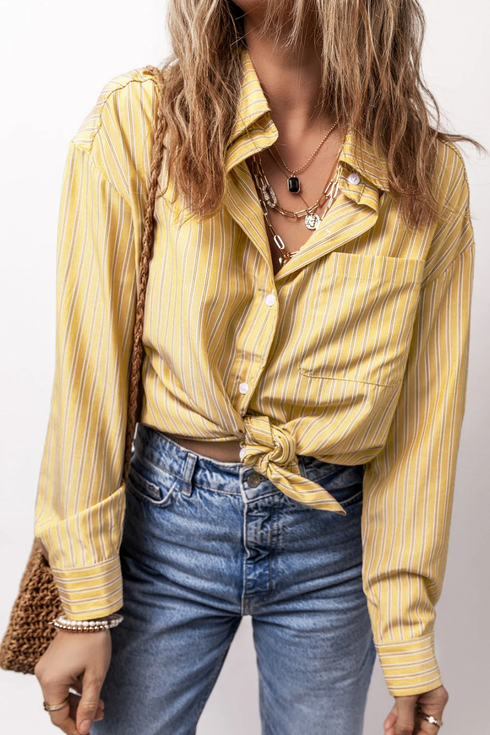 Striped Button Down Long Sleeve Shirt in multiple colors