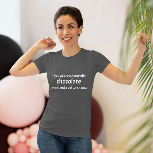 Approach with Chocolate NL Tee- white font in multiple colors