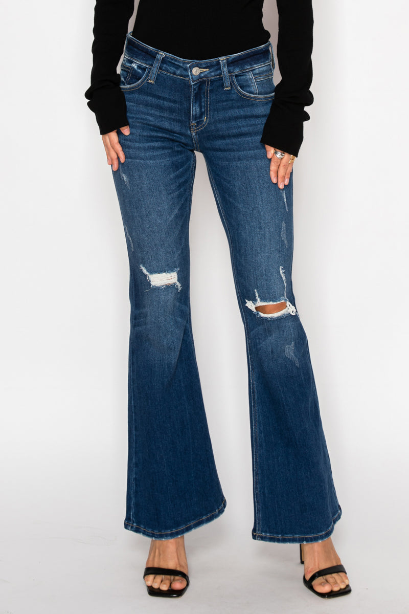 The Margaret Jean - Low Rise Stretch Vintage Flares by Artemis Vintage