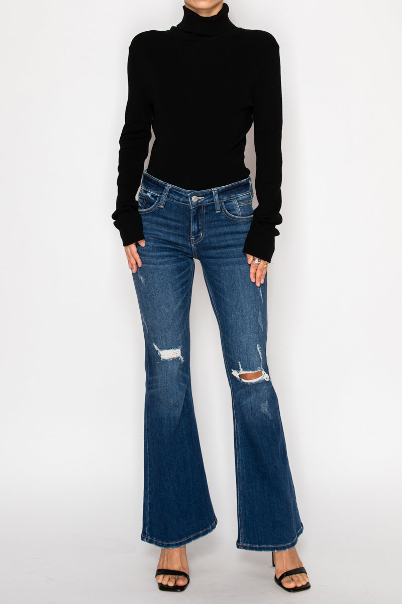 The Margaret Jean - Low Rise Stretch Vintage Flares by Artemis Vintage