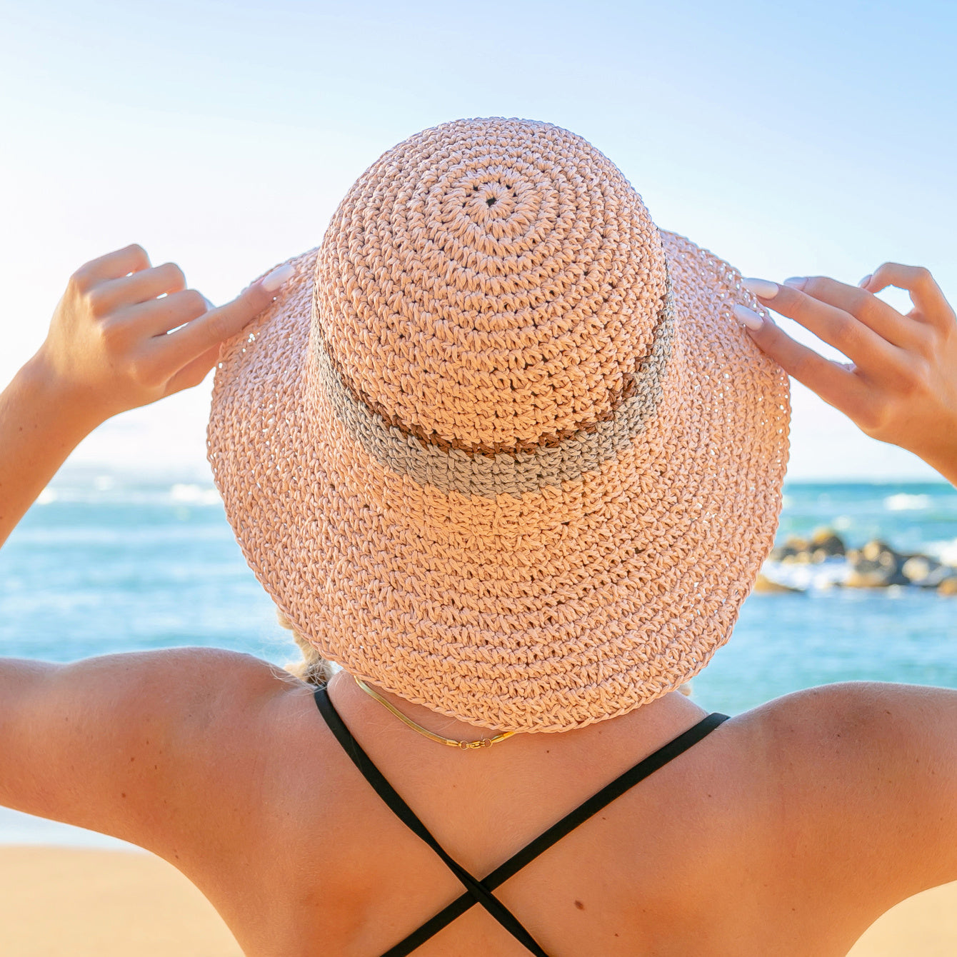 Stripe Accent Straw Hat in multiple colors