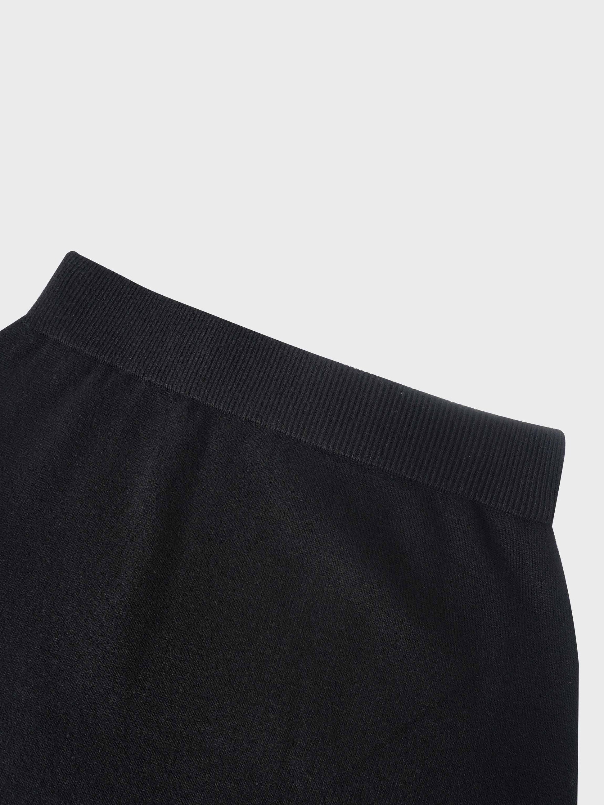 Side Zipper Straight Maxi Skirt-Black-3