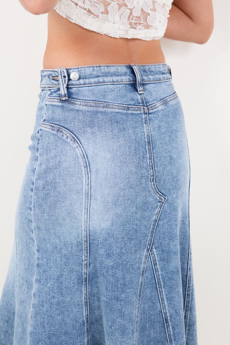 Kayla Denim Maxi Skirt by Artemis Vintage