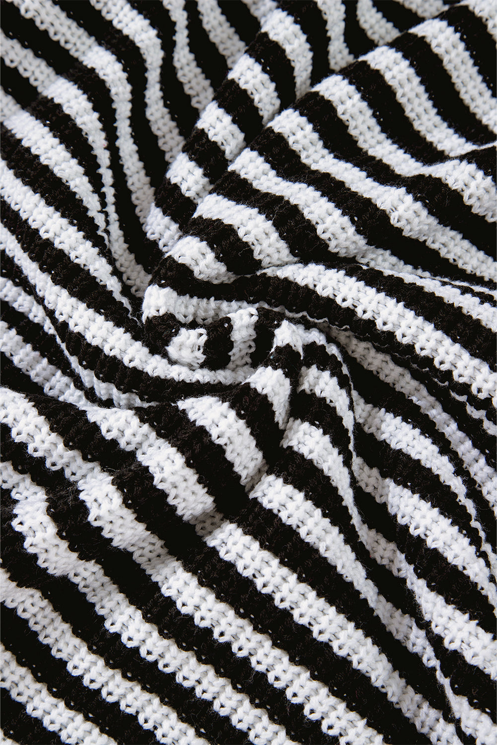 Striped 3/4 Zip Collared Sweater