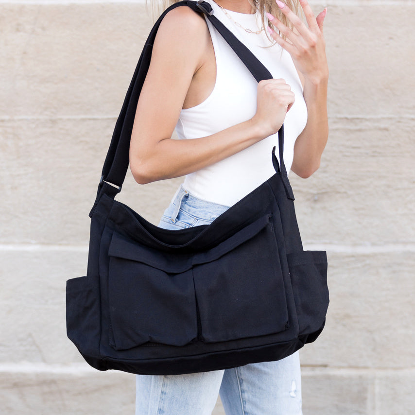 Nova Oversize Canvas Messenger Bag in multiple colors