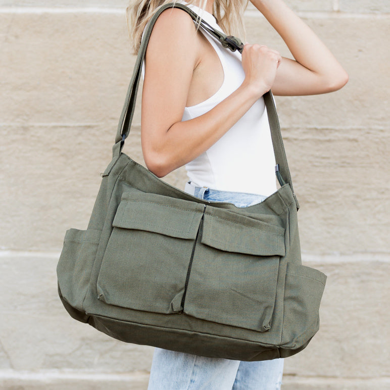 Nova Oversize Canvas Messenger Bag in multiple colors