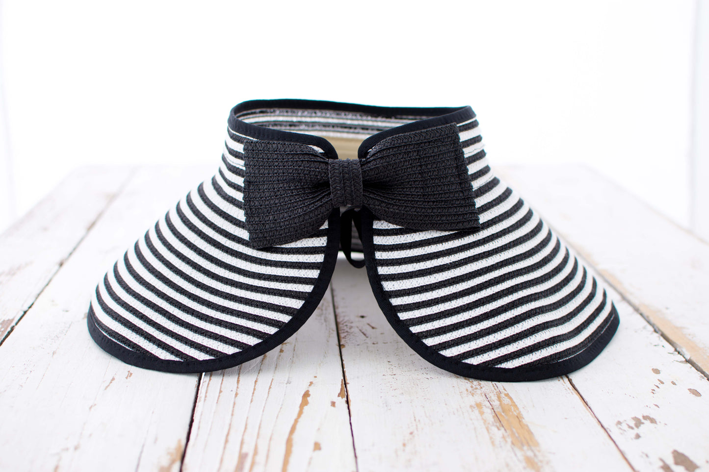 Foldable Bow Stripe Visor in multiple colors