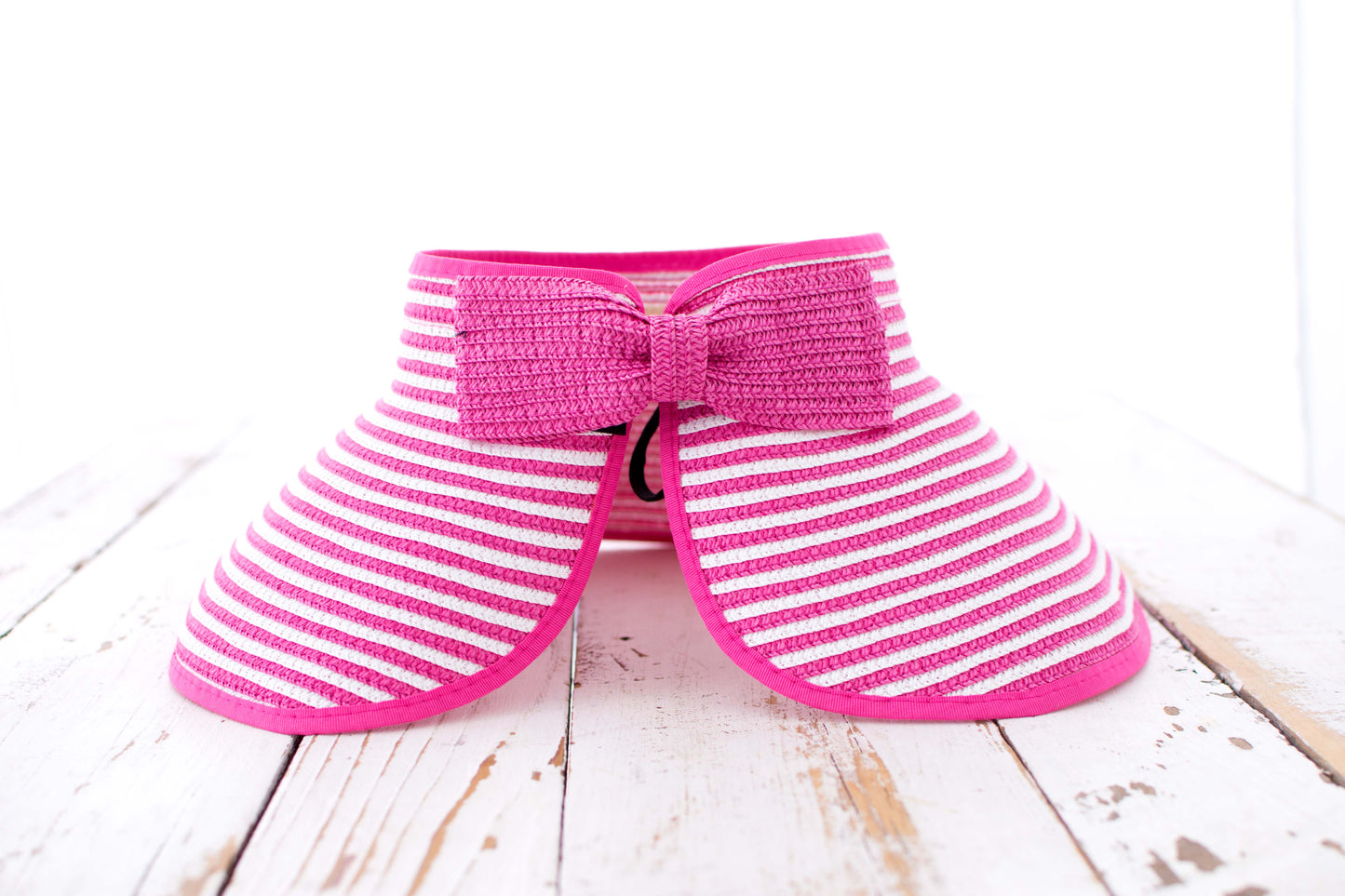 Foldable Bow Stripe Visor in multiple colors