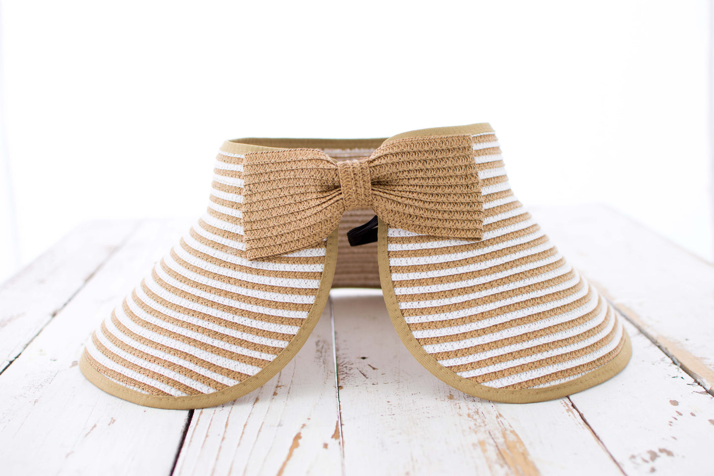 Foldable Bow Stripe Visor in multiple colors