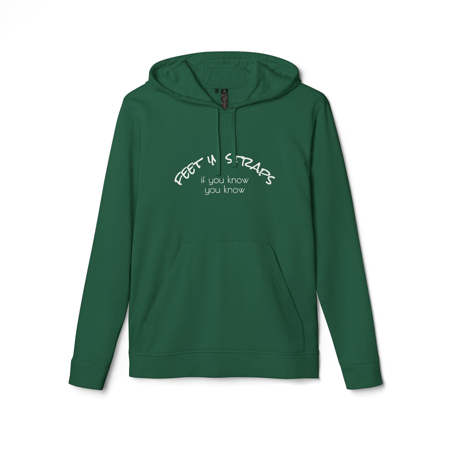 Feet in Straps Fleece Hoodie - white font in multiple colors