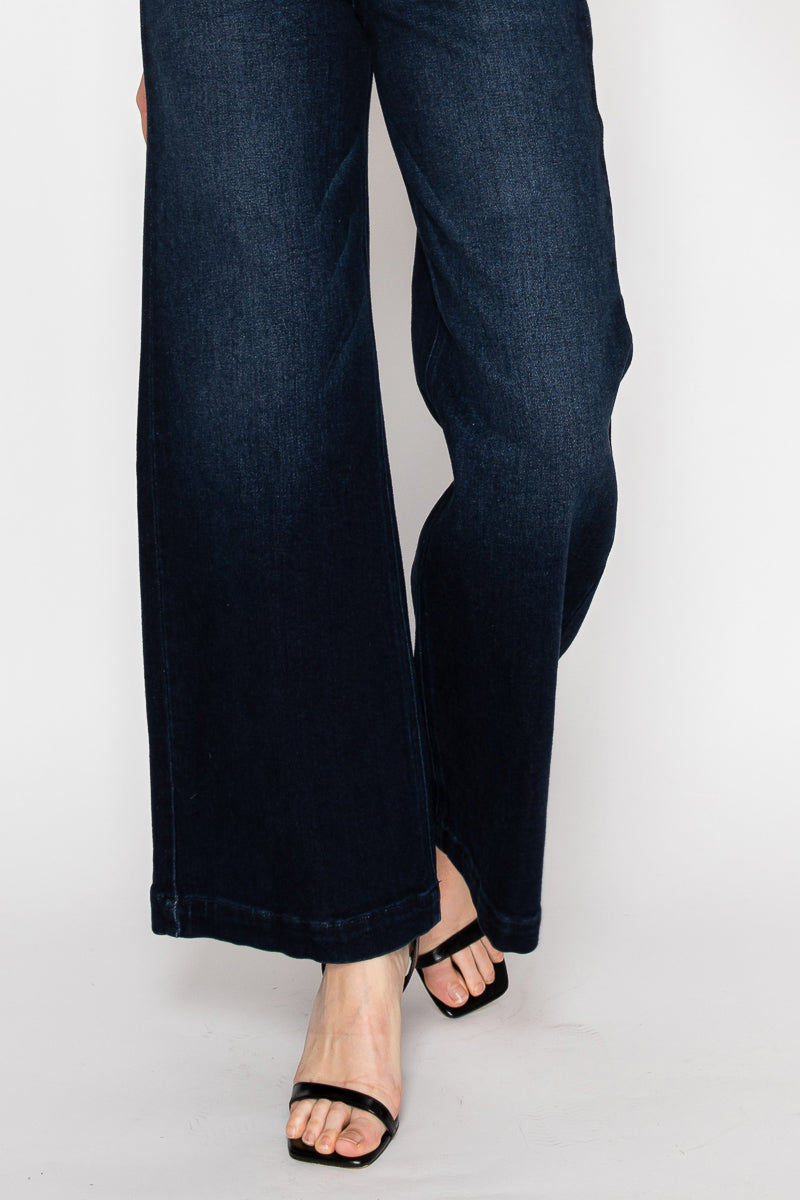 Eco Friendly Ultra High Rise Palazzo Sailor Jeans by Artemis Vintage