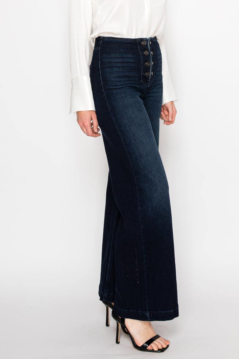 Eco Friendly Ultra High Rise Palazzo Sailor Jeans by Artemis Vintage
