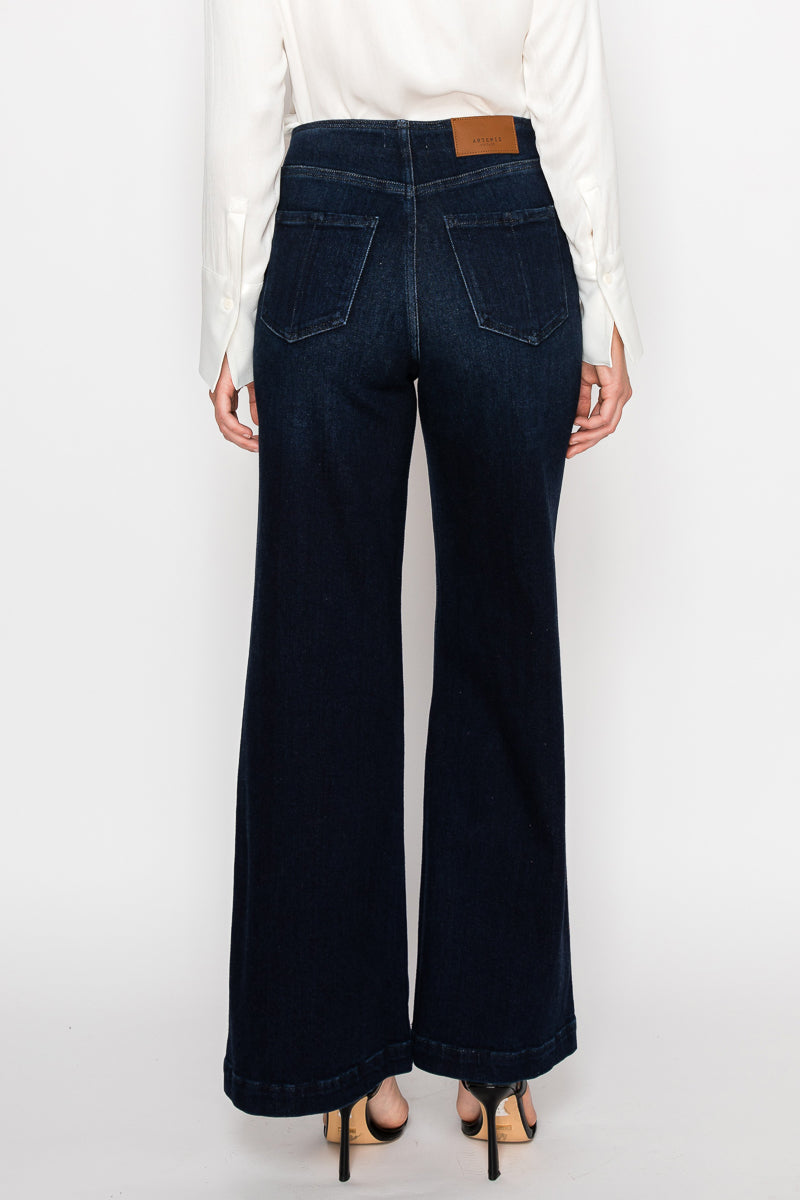 Eco Friendly Ultra High Rise Palazzo Sailor Jeans by Artemis Vintage