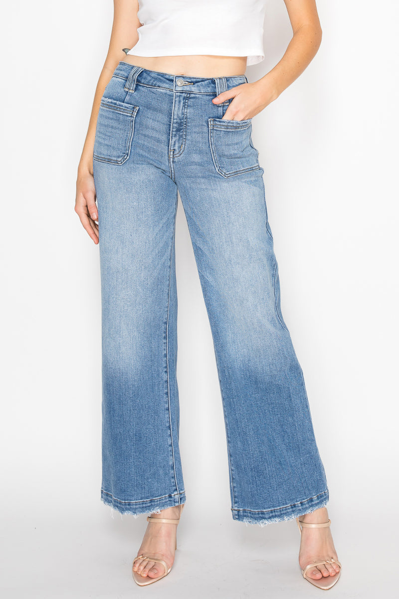 The Margo Jean - Eco Friendly High Rise Slim Palazzo Jeans by Artemis Vintage