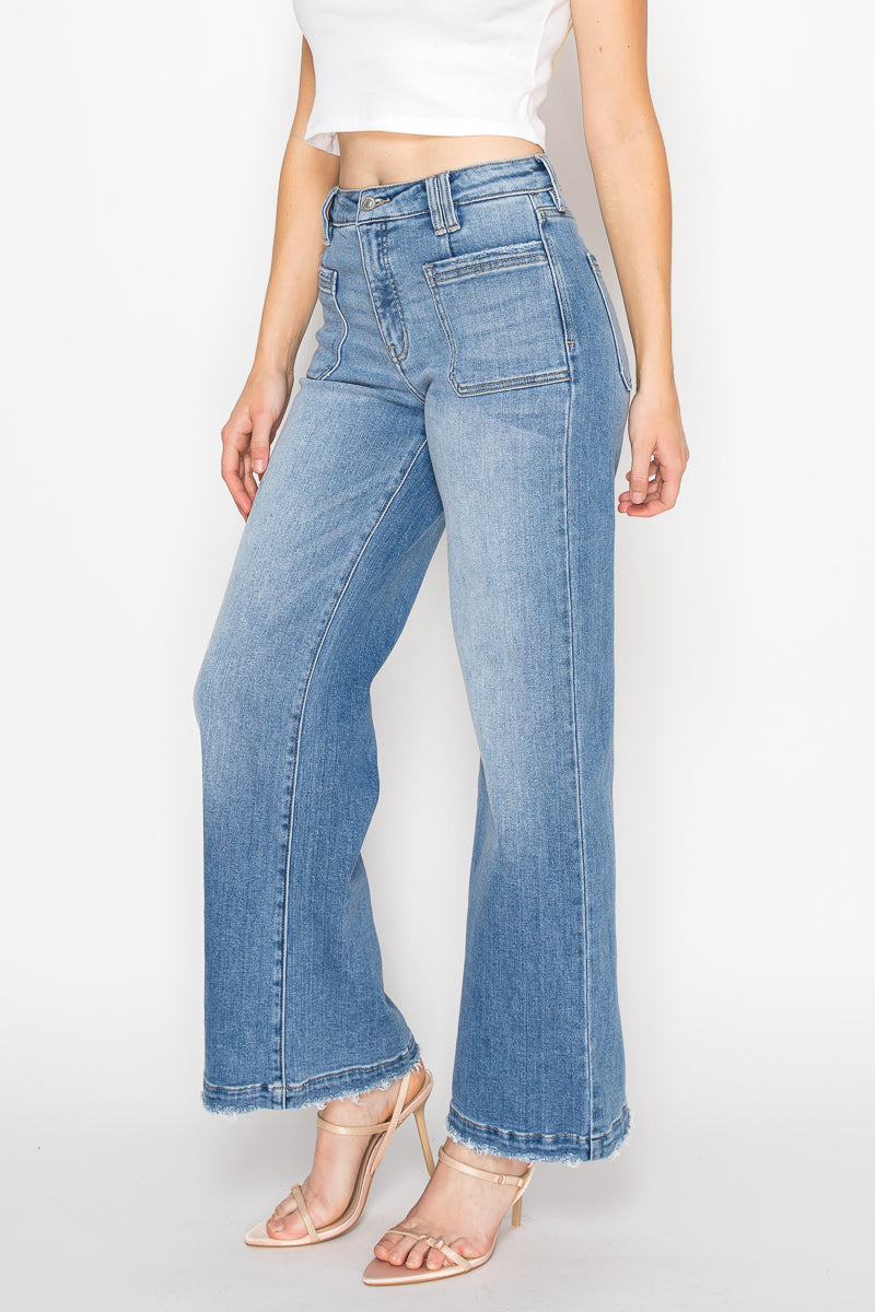 The Margo Jean - Eco Friendly High Rise Slim Palazzo Jeans by Artemis Vintage