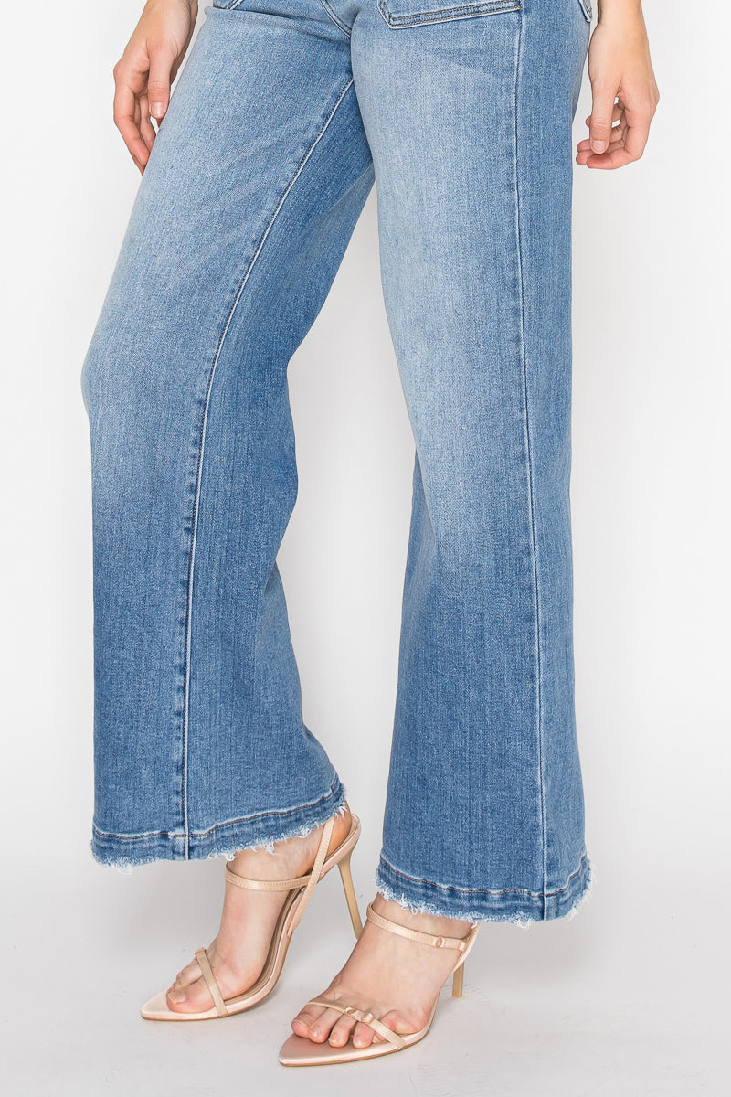 The Margo Jean - Eco Friendly High Rise Slim Palazzo Jeans by Artemis Vintage