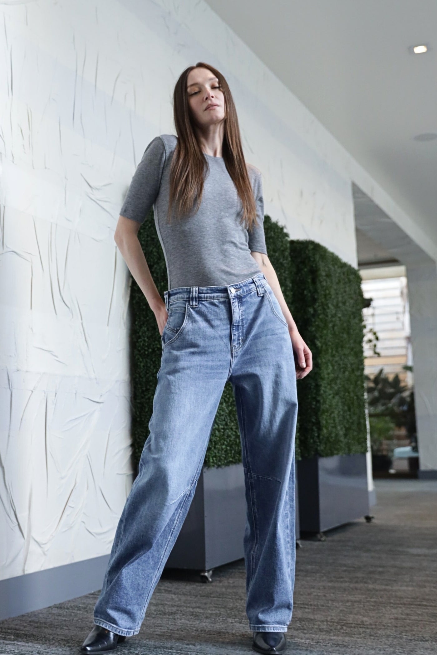 Sloane Adjustable Strap High Rise Barrel Jeans by Artemis Vintage