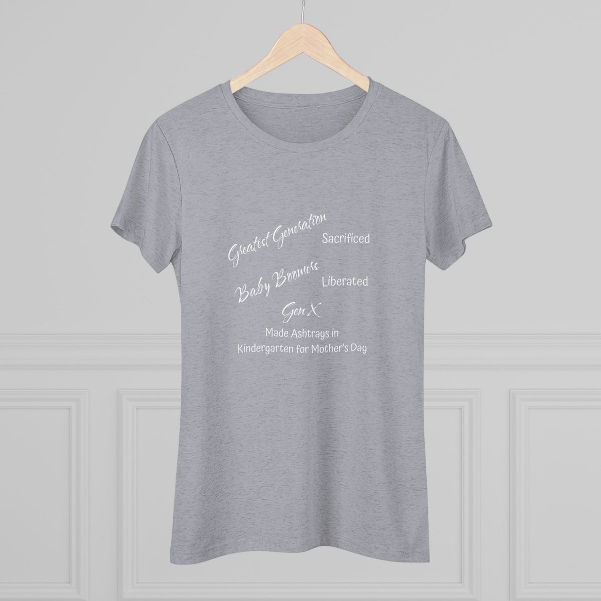 Gen X Ashtrays NL Tee - white font in multiple colors