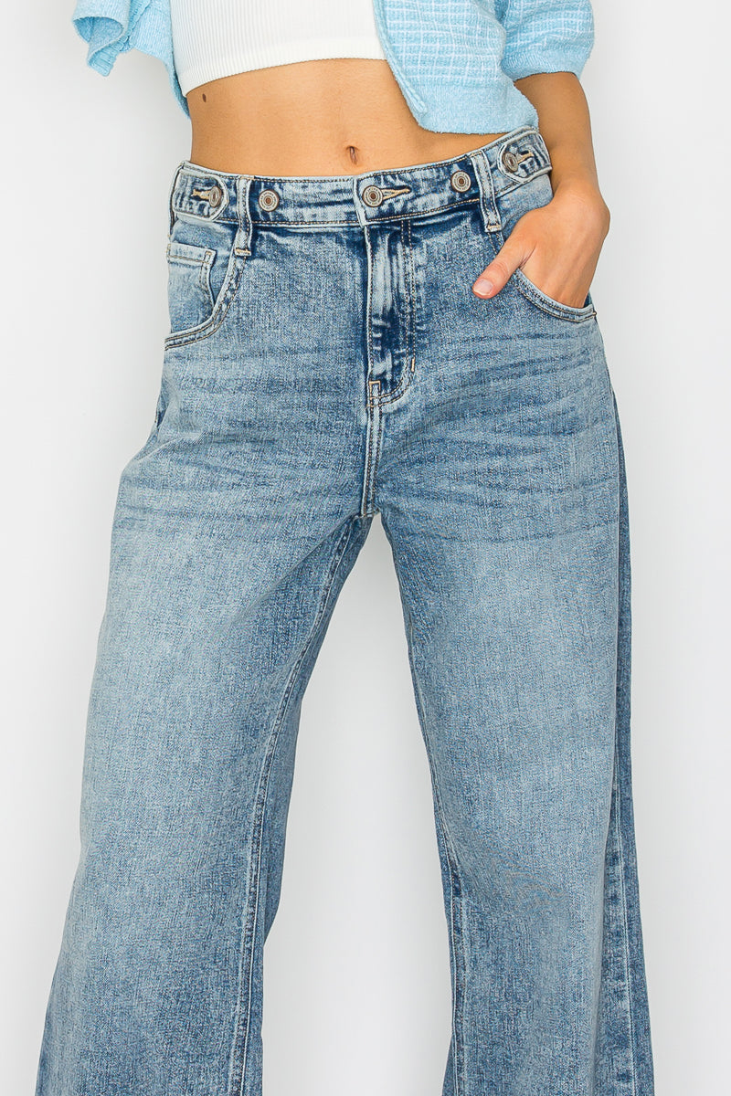 The Winnie Jean - Adjustable Waistband High Rise Baggy Wide by Artemis Vintage