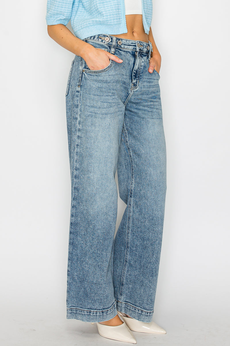 The Winnie Jean - Adjustable Waistband High Rise Baggy Wide by Artemis Vintage