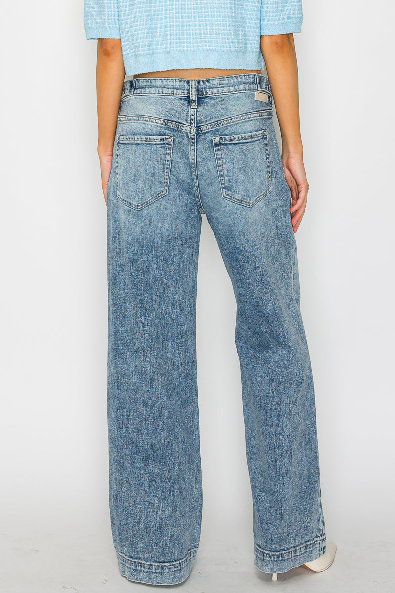 The Winnie Jean - Adjustable Waistband High Rise Baggy Wide by Artemis Vintage