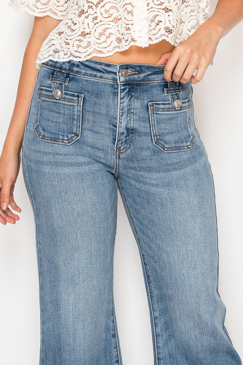 The Aurelia Jean - High Rise Crop Palazzo with Tummy Control by Artemis Vintage