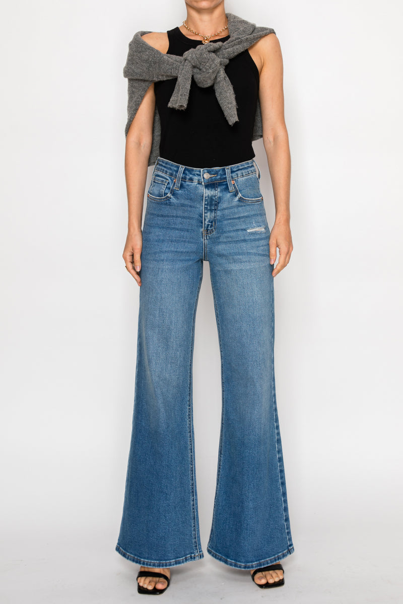 The Reese Jean - Relaxed High Rise Palazzo with Tummy Control by Artemis Vintage
