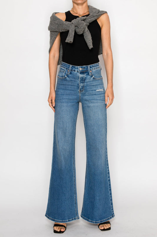 The Reese Jean - Relaxed High Rise Palazzo with Tummy Control by Artemis Vintage