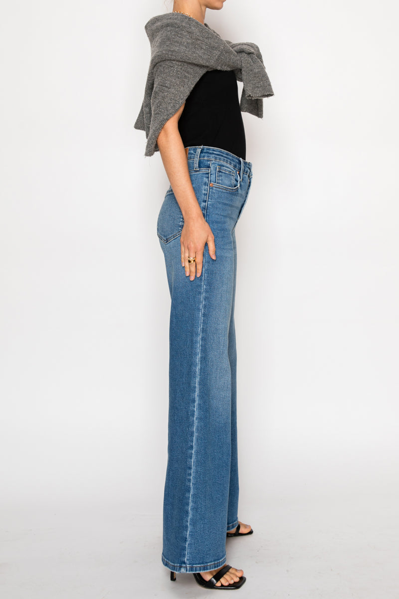 The Reese Jean - Relaxed High Rise Palazzo with Tummy Control by Artemis Vintage