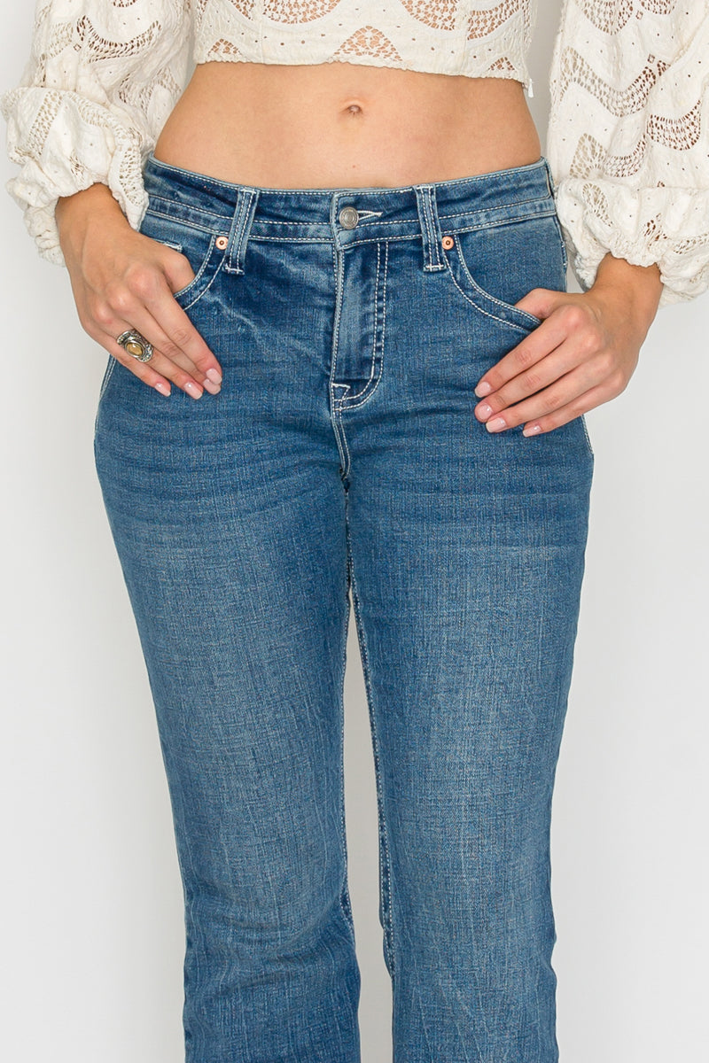 The Olivia Jean - Mid Rise Slim Flare with Tummy Control by Artemis Vintage