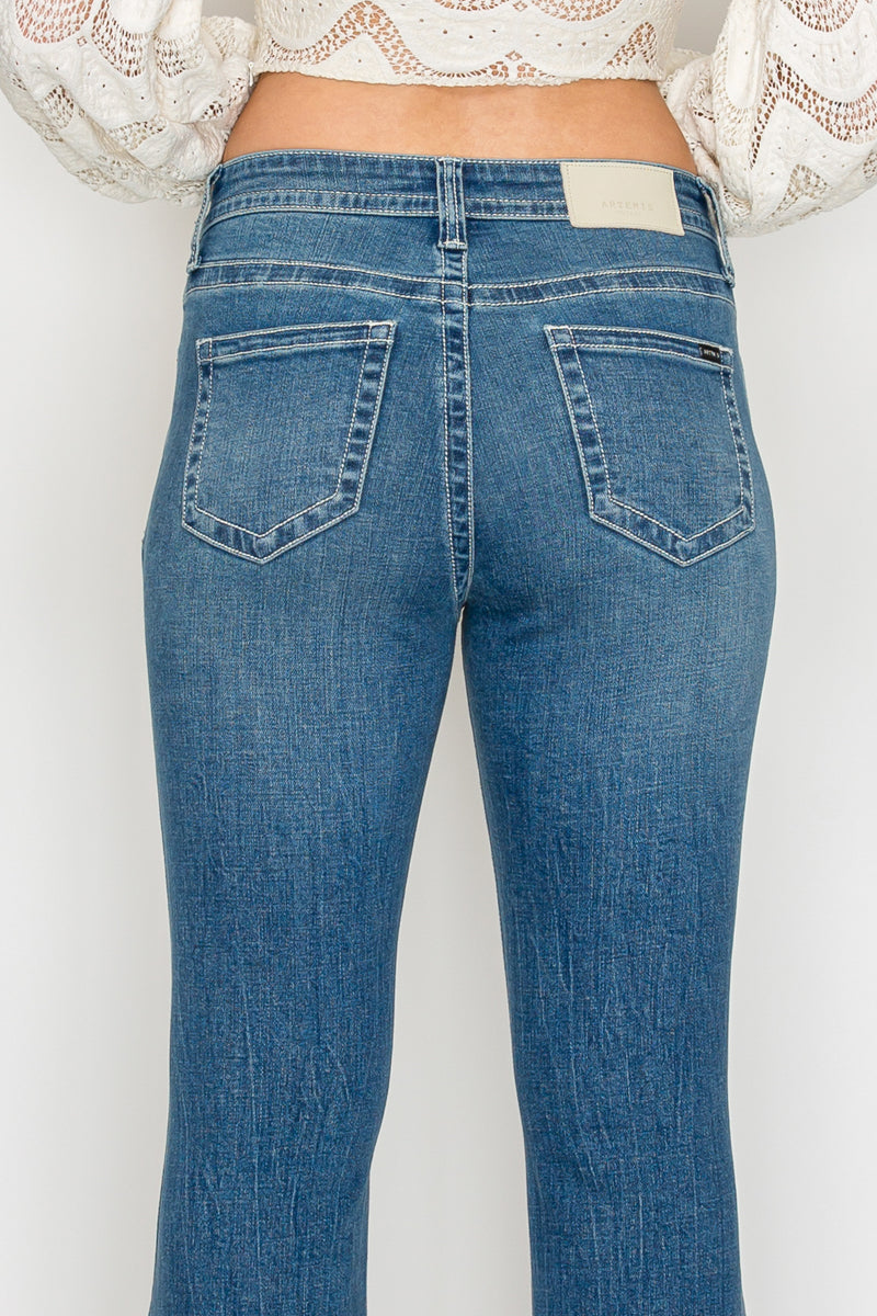 The Olivia Jean - Mid Rise Slim Flare with Tummy Control by Artemis Vintage